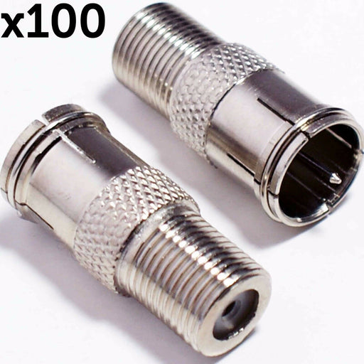 QTY 100 Quick Fit F Connector Male Plug To Female Adapter Push On RF Coaxial Loops