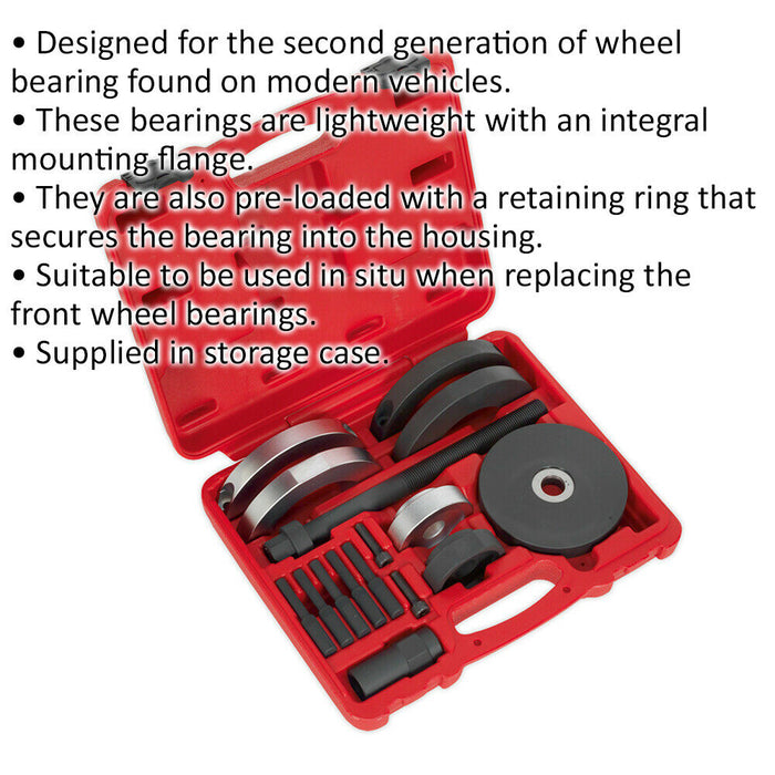 72mm GEN2 Front Wheel Bearing Removal / Install Tool Kit - Integral Flange Mount Loops