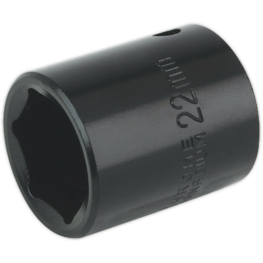 22mm Forged Impact Socket - 1/2 Inch Sq Drive - Chrome-Vanadium Wrench Socket Loops