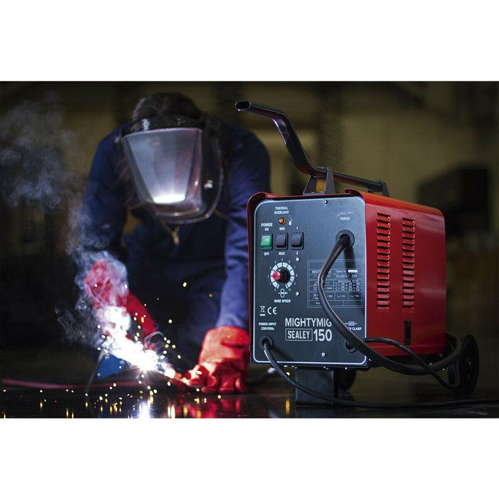 150A Gas / No-Gas MIG Welder - 1.8m Earth Cable - Non-Live Torch - 230V Supply Loops