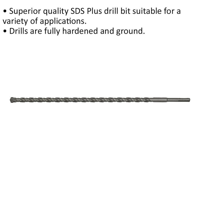 14 x 450mm SDS Plus Drill Bit - Fully Hardened & Ground - Smooth Drilling Loops