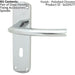 Curved Bar Lever on Lock Backplate Oval Profile 170 x 42mm Polished Chrome Loops