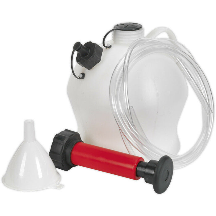 Manual Vacuum Oil & Fluid Extractor - 4L Capacity - Dipstick & 2 Suction Probes Loops