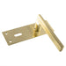 PAIR Straight Bar Handle on Slim Lock Backplate 150 x 50mm Satin Brass Loops