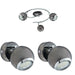Ceiling Spot Light & 2x Matching Wall Lights Black Nickel Round Adjustable Lamp Loops
