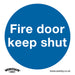 10x FIRE DOOR KEEP SHUT Health & Safety Sign Rigid Plastic 80 x 80mm Warning Loops