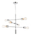 Ceiling Pendant Light Chrome Plate 6 x 60W E27 Dimmable Multi Arm Lamp Loops
