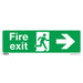1x FIRE EXIT (RIGHT) Health & Safety Sign - Rigid Plastic 300 x 100mm Warning Loops