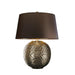 Table Lamp Textured Gold Glaze Brown Faux Silk Shade Finial Gold LED E27 60W Loops