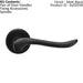 PAIR Scroll Shaped Lever Handle on Round Rose Concealed Fix Matt Black Loops