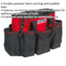 560 x 360 x 460mm STRONG Tool Bag - RED - Multiple Pocket Padded Base Storage Loops