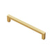 Square Block Pull Handle 170 x 10mm 160mm Fixing Centres Satin Brass Loops