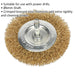 75mm Flat Wire Brush - Brassed Steel Filaments - 6mm Shaft - Up to 4500 rpm Loops