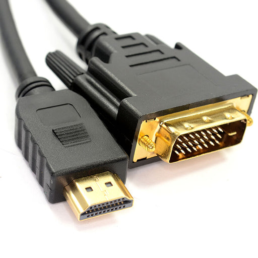 3m HDMI Male To DVI D/DVI I Plug Cable Lead Digital Monitor Laptop TV PC 1080P Loops