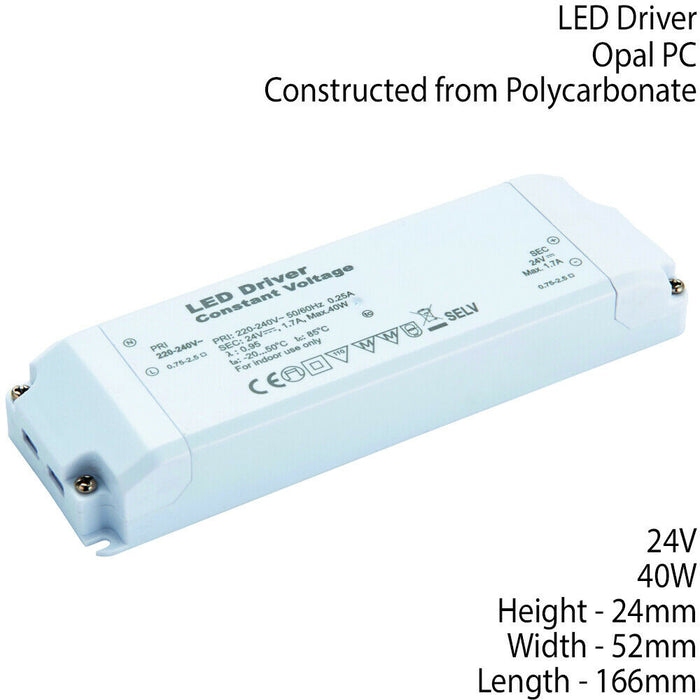 24V DC 40W Constant LED Driver / Transformer Low Voltage Light Power Converter Loops