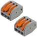 2x 3 Way WAGO Connector 32A Electrical Lever Terminal Block Push Fit Junction Loops
