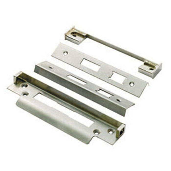 Rebate Kit for BS Cylinder Deadlocks For Double Doors 13mm Satin Steel Loops