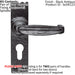 2x PAIR Creased Style Lever on Slim Euro Lock Backplate 156 x 38mm Black Antique Loops