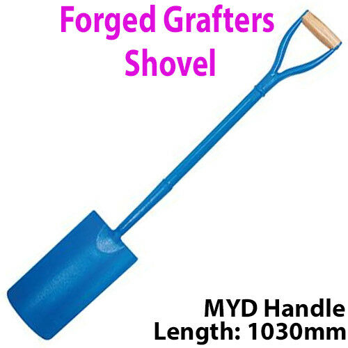 Solid Forged Steel 1030mm Grafters Digging Shovel MYD Handle Gardening Tool Loops