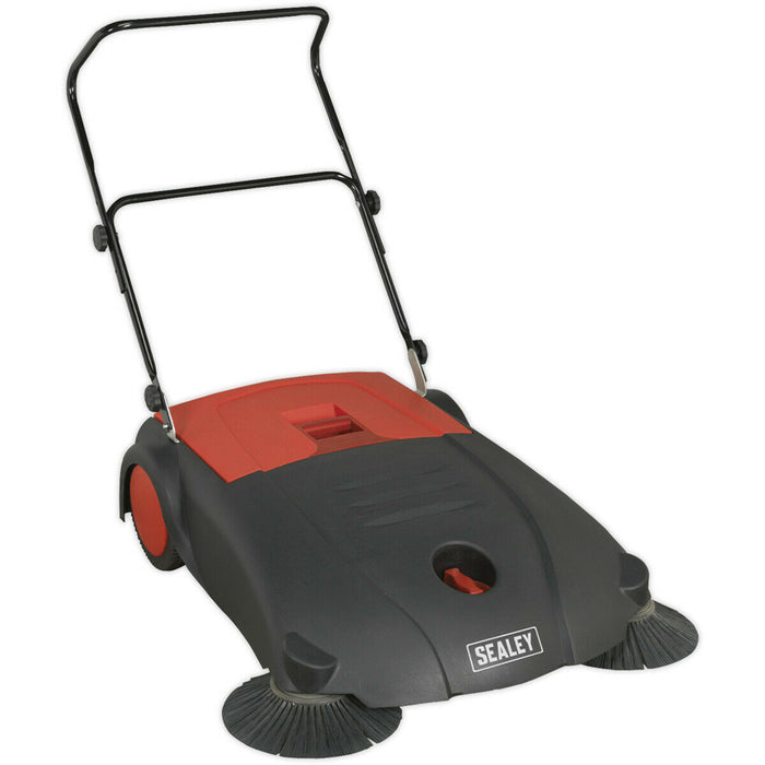 800mm Floor Sweeper - Hard Floor 4-Brush System - 40L Hopper - Tubular Handle Loops