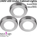 3x LED Kitchen Cabinet Spotlights *240V* NATURAL WHITE Surface Flush Mount Light Loops