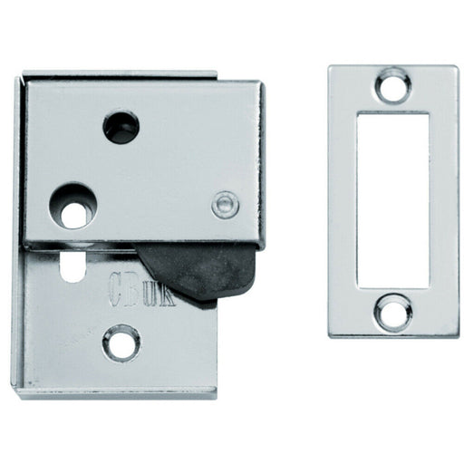 Self Closing Door Latch Strike Plate Included 63 x 69mm Polished Chrome Loops