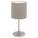 Table Desk Lamp Colour Satin Nickel Steel Shade Taupe Fabric Bulb E27 1x60W Loops