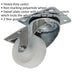 80mm Swivel Plate Castor Wheel - 34mm Tread - Polyamide - Total Lock Brakes Loops