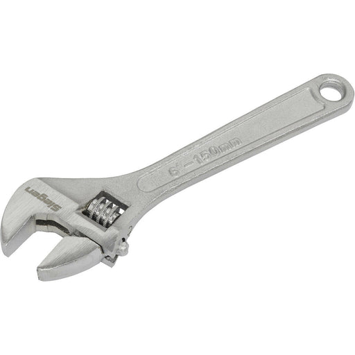 150mm Adjustable Wrench - Chrome Plated Steel - 19mm Offset Jaws - Spanner Loops