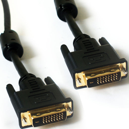 1m DVI D Male to Male Plug Cable Dual Link Monitor Video Lead Gold Ferrite Loops