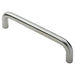 4x Round D Bar Pull Handle 244 19mm 225mm Fixing Centres Satin Steel Loops