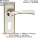 2x Chunky Curved Tapered Handle on Euro Lock Backplate 150 x 50mm Satin Nickel Loops