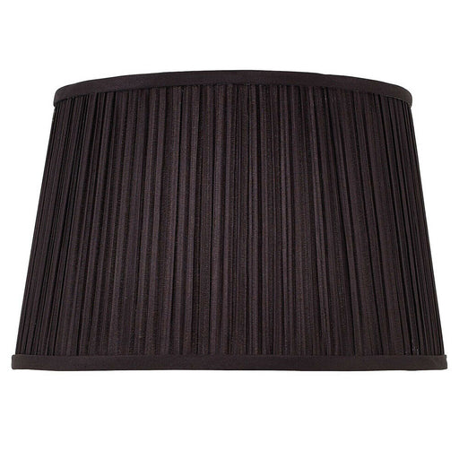 12" Luxury Round Tapered Lamp Shade Black Pleated Organza Modern Elegant Drum Loops
