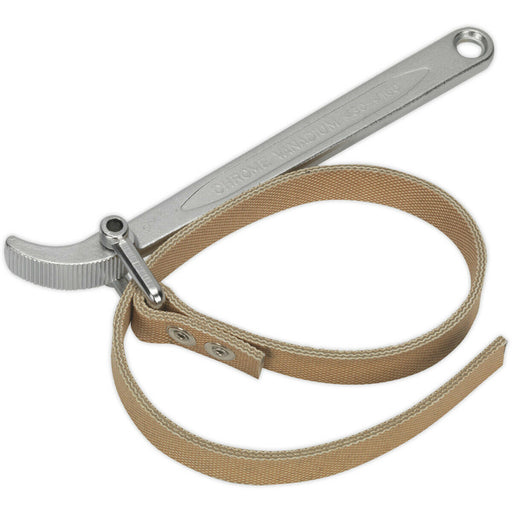 Oil Filter Strap Wrench - Drop Forged Steel - 60mm to 140mm Rubberised Strap Loops