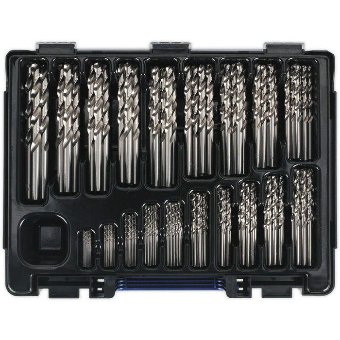 170 Piece Fully Ground HSS Drill Bit Assortment - 1mm to 10mm - Split Point Tips Loops