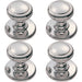4x Ringed Tiered Cupboard Door Knob 25mm Diameter Polished Chrome Cabinet Handle Loops