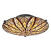 Semi Flush Light Tiffany Style Coloured Glass Uplight Valiant Bronze LED E27 60W Loops