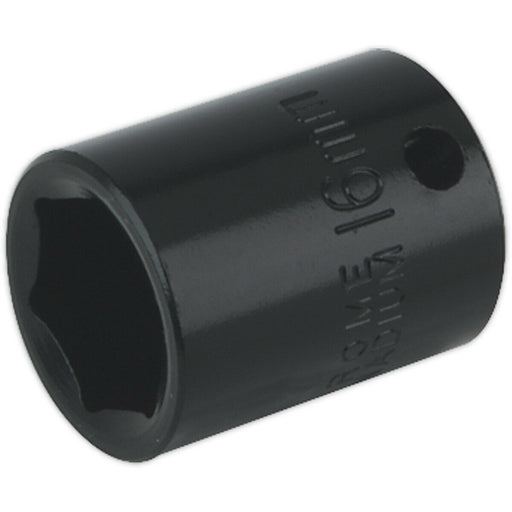 16mm Forged Impact Socket - 3/8 Inch Sq Drive - Chrome-Vanadium Wrench Socket Loops