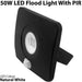 Outdoor Slim 50W LED Floodlight PIR Motion Sensor Security IP65 Waterproof Light Loops