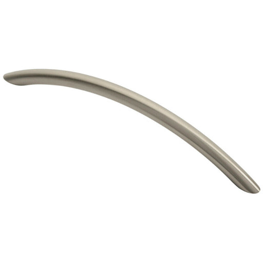 Curved Bow Cabinet Pull Handle 190 x 10mm 160mm Fixing Centres Satin Nickel Loops