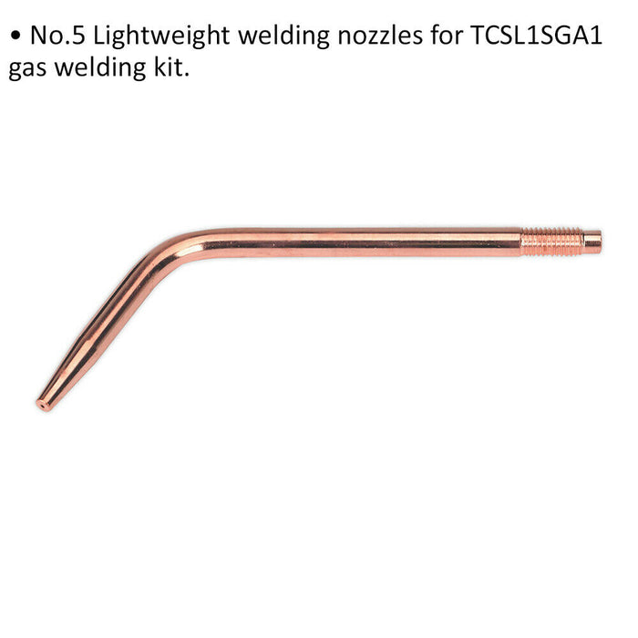 No.5 Lightweight Welding Nozzle for ys08593 Oxyacetylene Gas Welding Set Loops