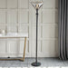 1.7m Tiffany Floor Lamp Black Stem & Retro Stained Glass Shade Uplighter i00002 Loops