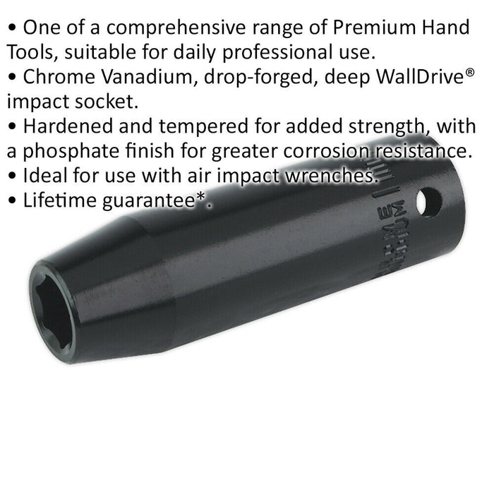 11mm Forged Deep Impact Socket - 1/2 Inch Sq Drive Chrome Vanadium Wrench Socket Loops