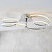 LED Semi Flush Ceiling Light 32W Warm White Chrome Infinity Hoop Strip Feature Loops