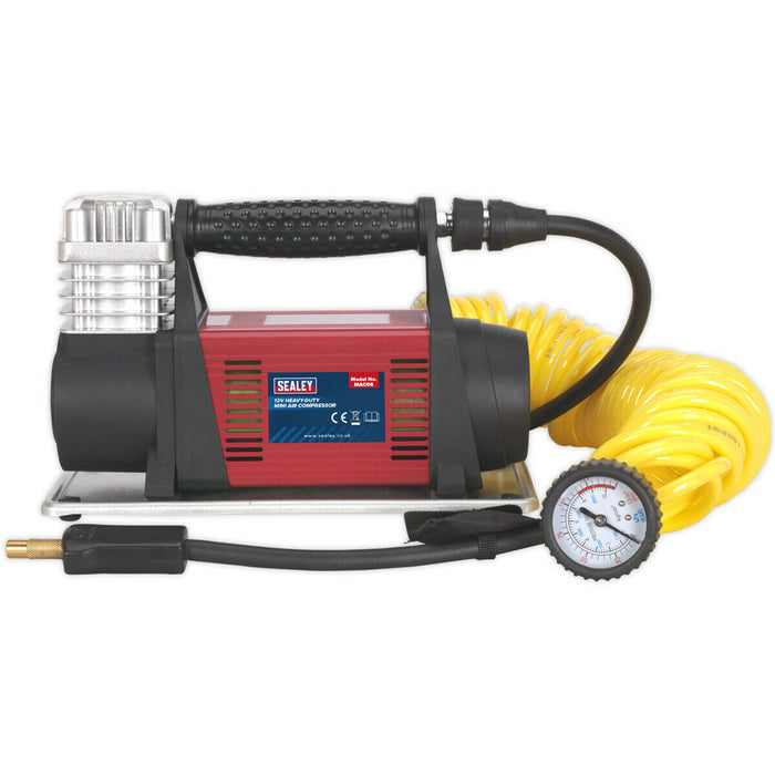 12V Portable HEAVY DUTY Tyre Inflator / Mini Air Compressor - 150PSI Max Pump Loops