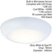 Round LED Ceiling Light & Microwave Motion Sensor 12W Cool White IP65 Bathroom Loops