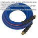 Extra Heavy Duty Air Hose with 1/4 Inch BSP Unions - 5 Metre Length - 10mm Bore Loops