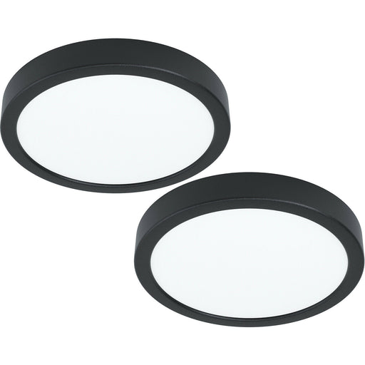 2 PACK Wall / Ceiling Light Black 210mm Round Surface Mounted 16.5W LED 3000K Loops