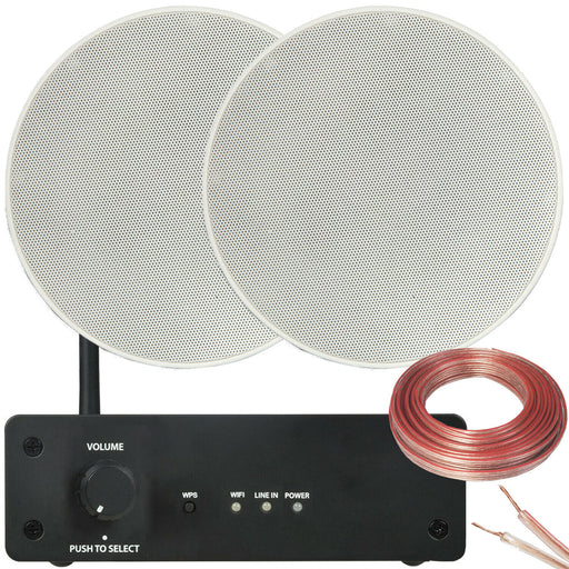 Bar Restaurant Wi Fi Ceiling Speaker System 80W Wireless Amp Music Streaming Kit