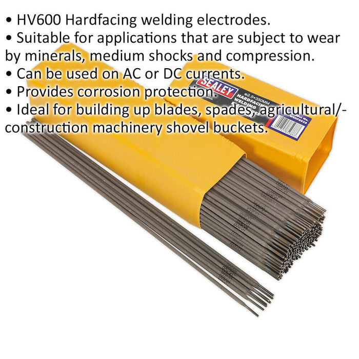 5kg PACK - Hardfacing Welding Electrodes - 2.5 x 300mm - 90A Current Arc Rods Loops